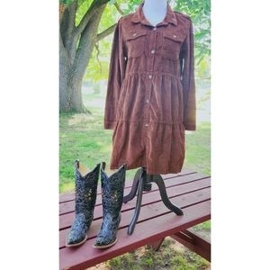 Brand new American Eagle cute brown corduroy babydoll mini dress size medium